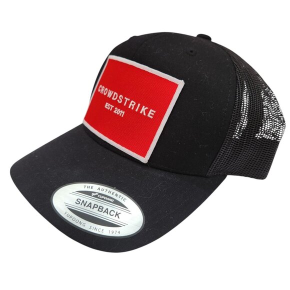 Crowdstrike Est 2011 Black Mesh Snapback Trucker Hat By Yupoong - Picture 2 of 6